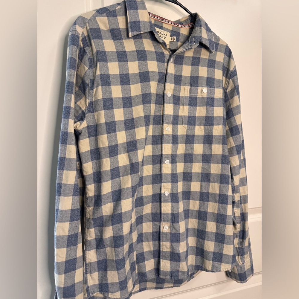 The Normal Brand Blue and Cream Plaid Shirt - Picture 3 of 4